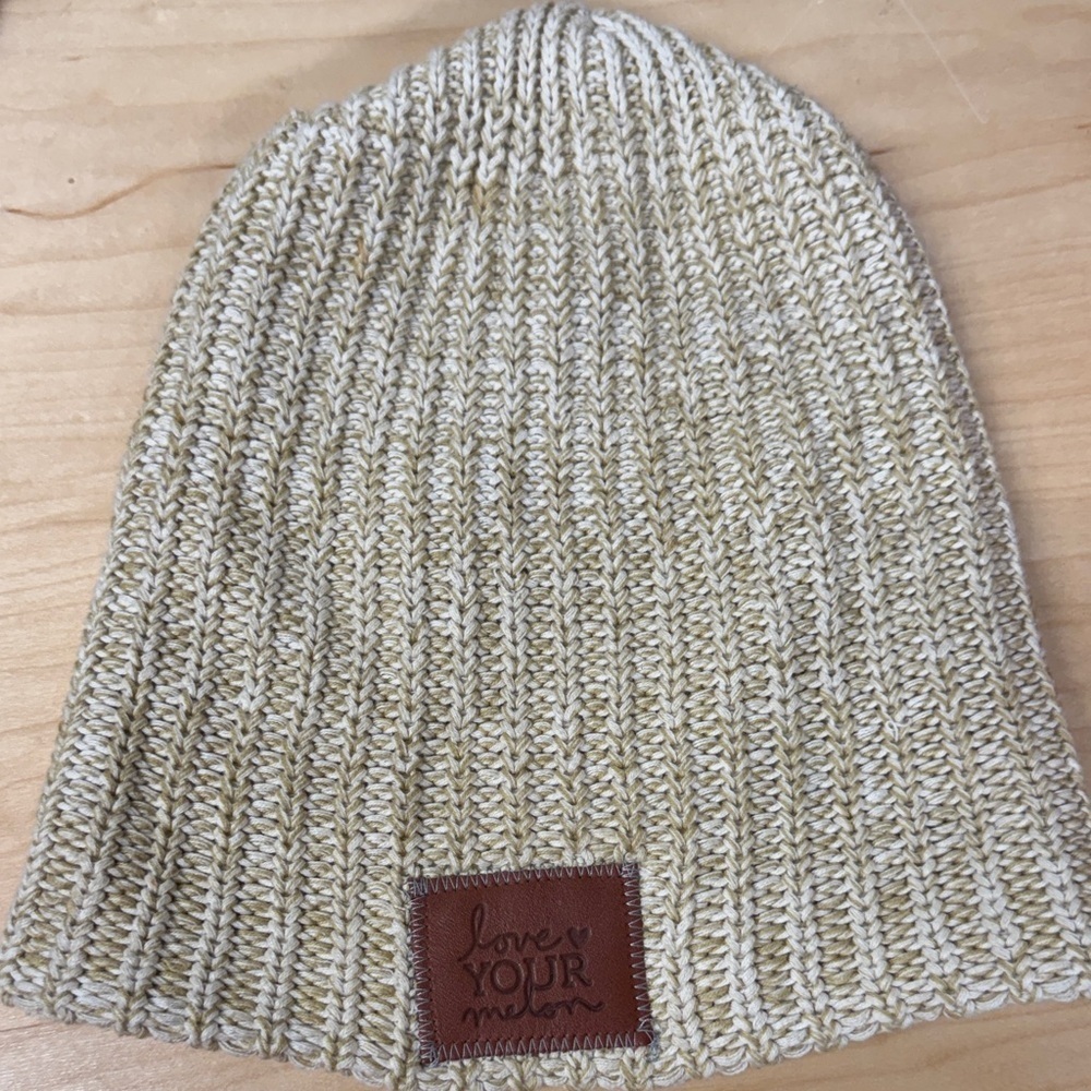 Love Your Melon Tan Cotton Knit winter Beanie hat